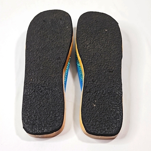 Hard Wood Hand Painted Sandals Size 8 - Picture 7 of 7